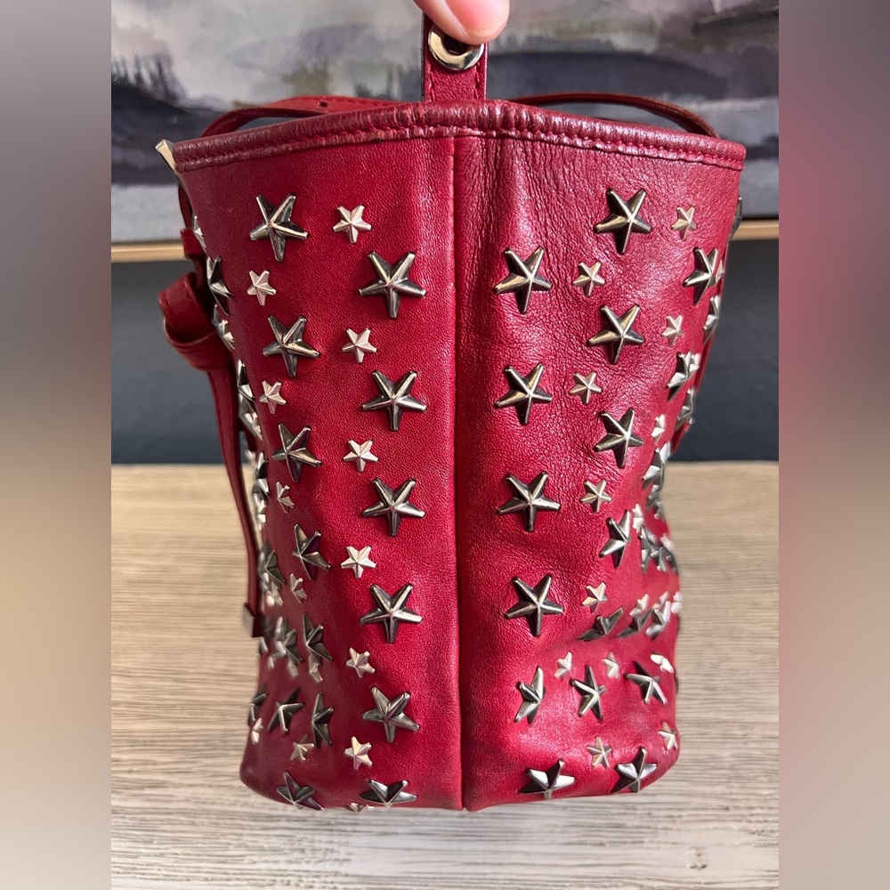 Jimmy Choo Small Sofia Red Leather Star Studded Handbag - EXCELLENT CONDITION - Picture 14 of 16